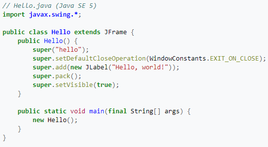 Código de ejemplo en Java
