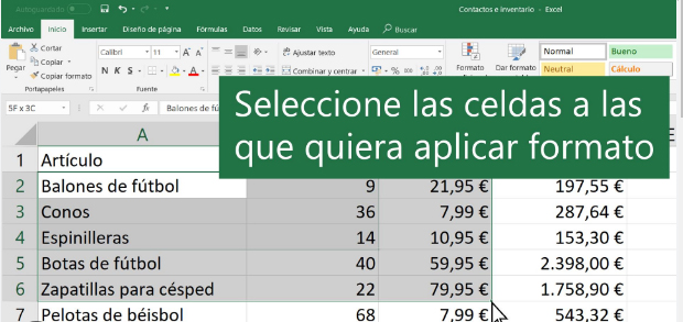 Formateo de Celdas en Excel 365 para Principiantes
