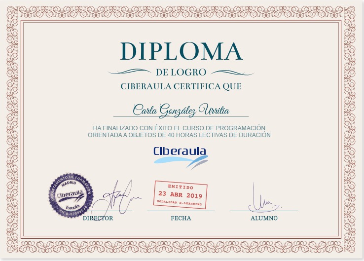 Diploma acreditativo de  Servicios de Consultoría de Formación 