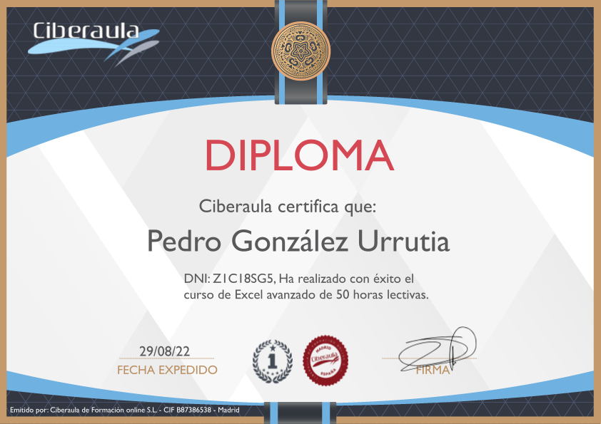 Diploma acreditativo de Cursos de Word Online