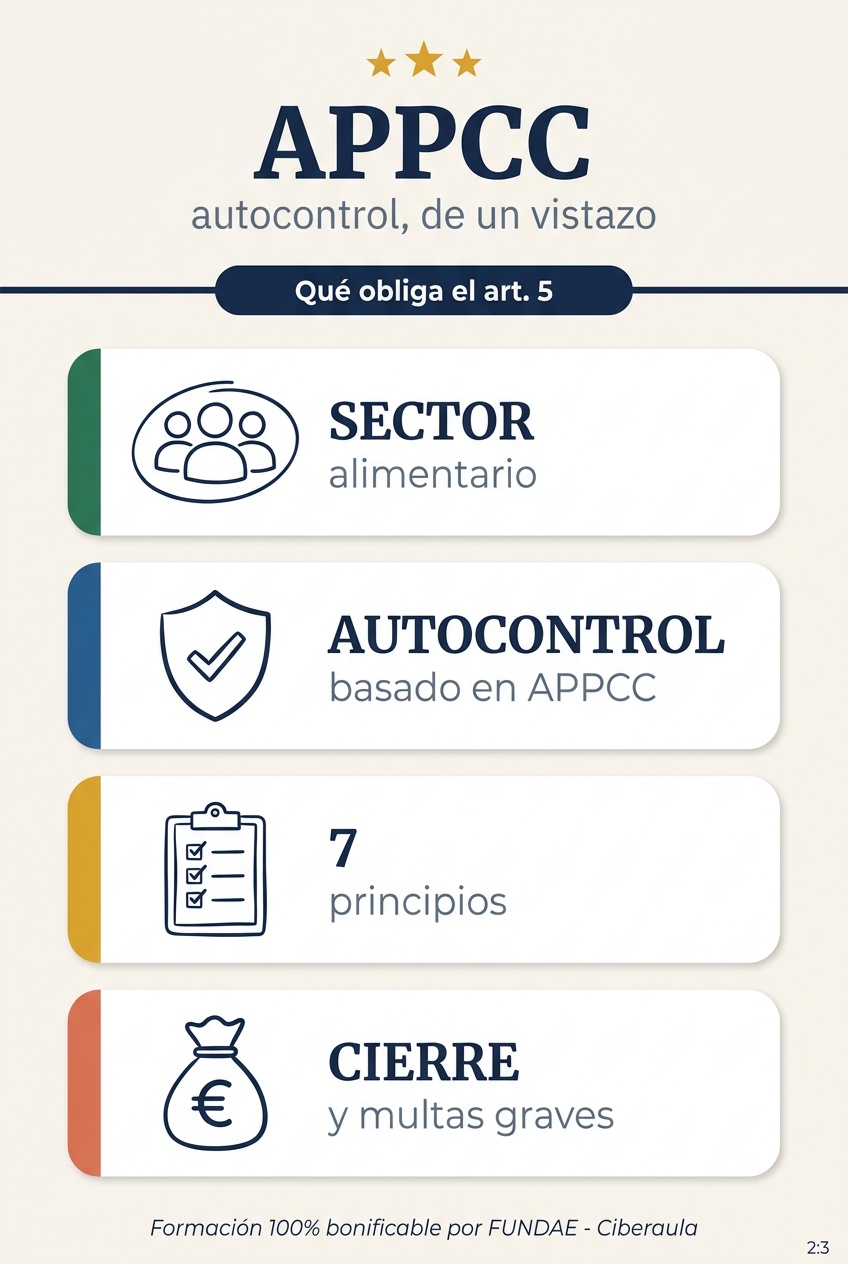 Resumen visual del autocontrol APPCC.