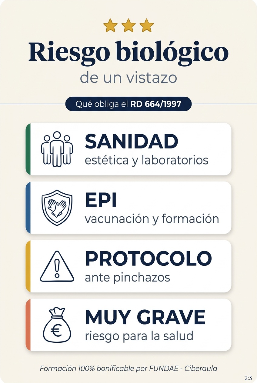 Resumen visual de la prevencion frente a riesgo biologico.