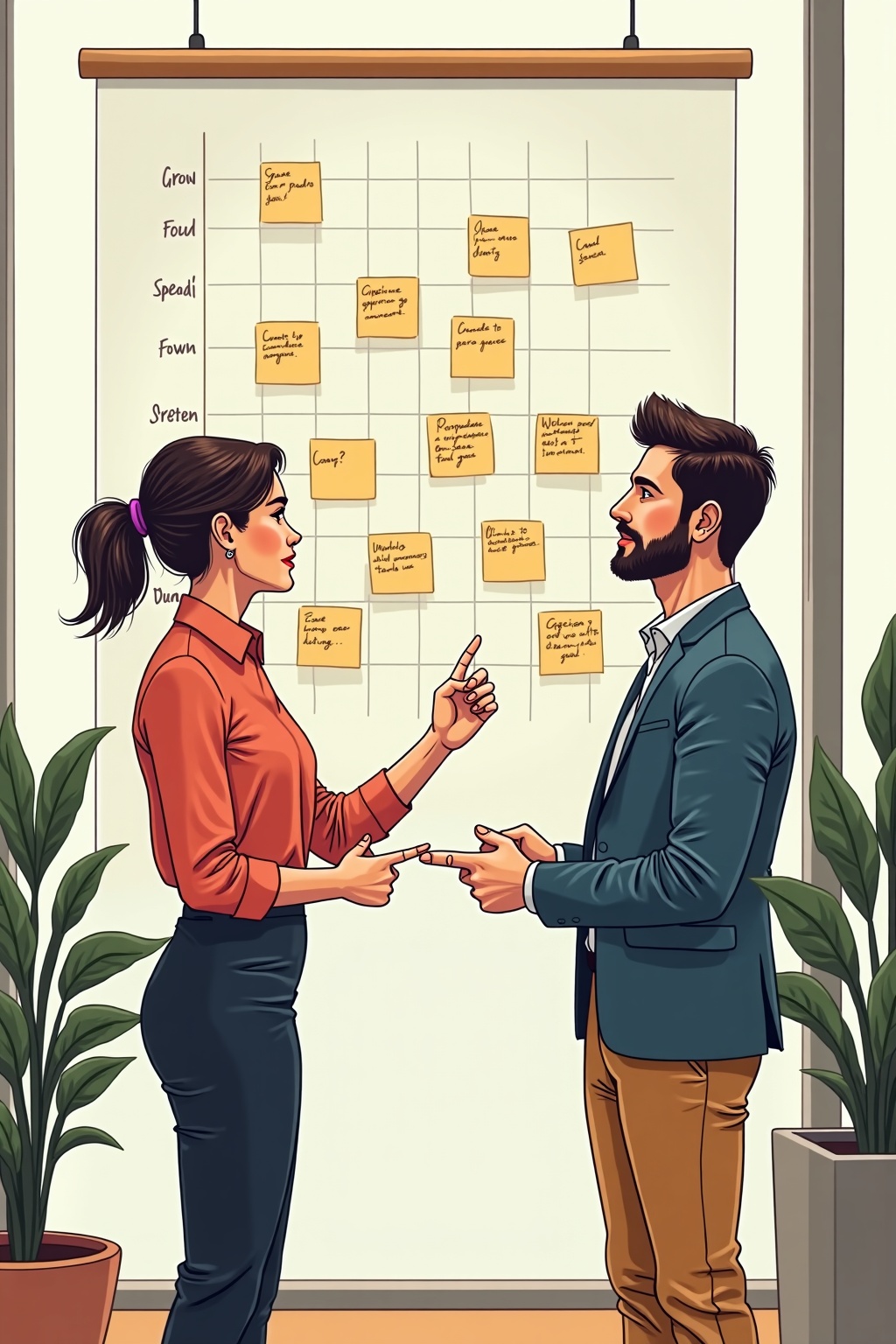 Recursos Humanos define la necesidad de formación en una pizarra