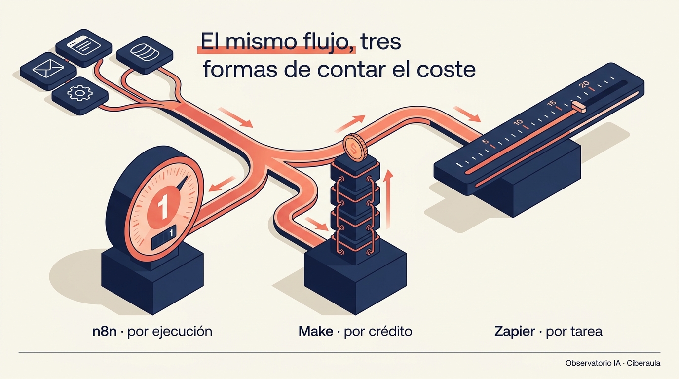 n8n vs Make vs Zapier: cuál elegir para automatizar tu empresa en 2026