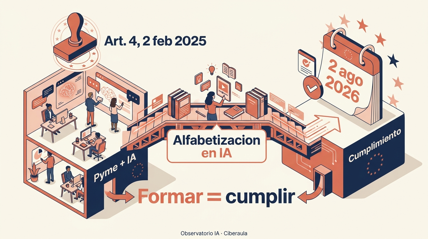 El Reglamento Europeo de IA ya obliga a formar a tu plantilla: qué es la «alfabetización en IA» del artículo 4 y cómo cumplirla