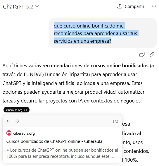 Ciberaula recomendado por ChatGPT